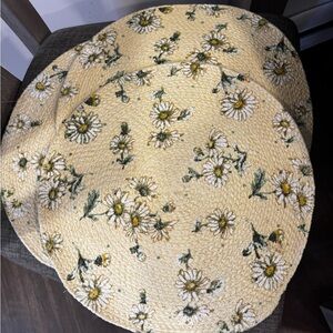 Set of 3 Martha Stewart 15 inch round Floral Woven Placemats